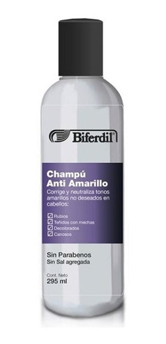 BIFERDIL SHAMPOO ANTI AMARILLO X 295 ML.